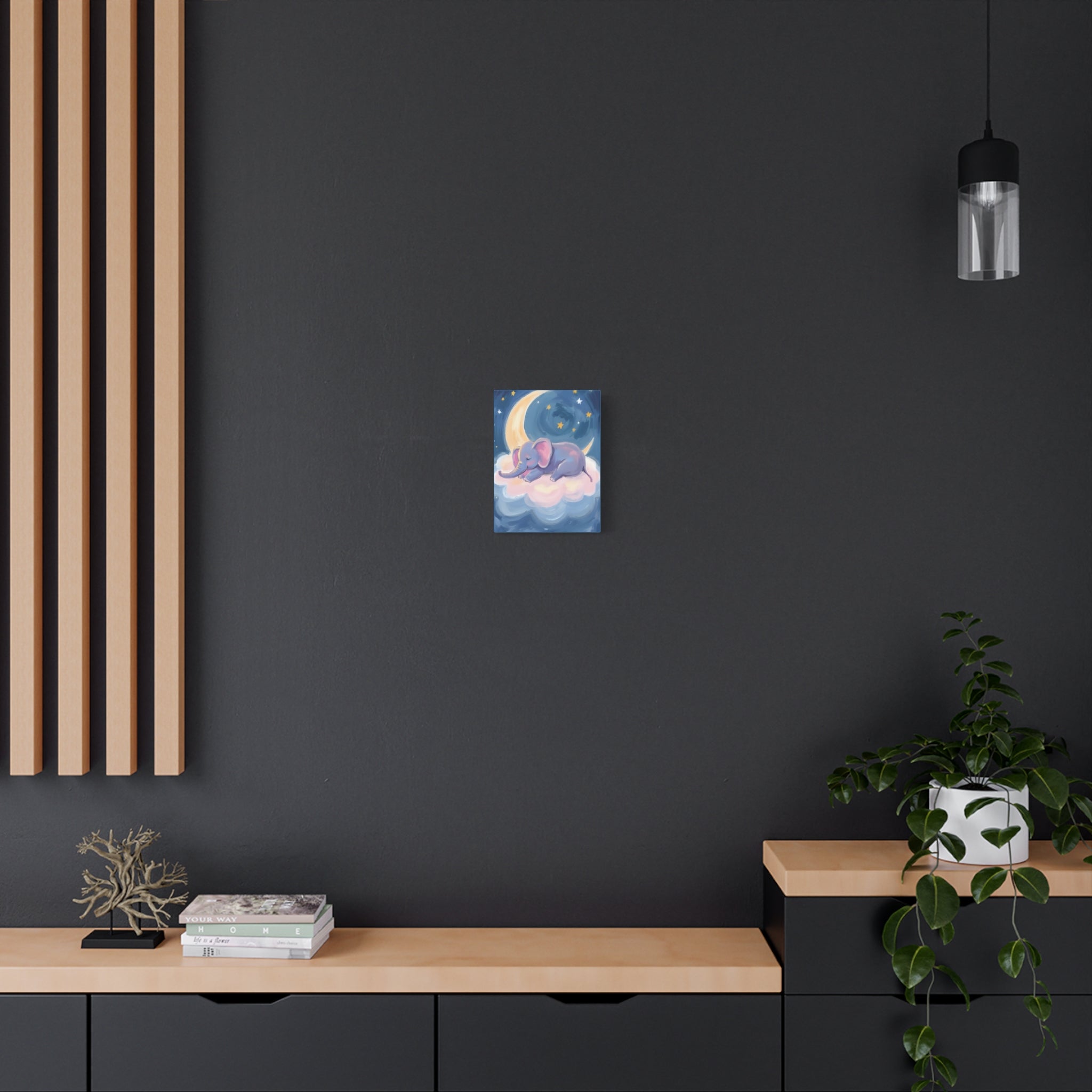 Whimsical Elephant Canvas Wall Art - Dreamy Nursery Decor, Baby Shower Gift, Child's Room - Katoon kid 
