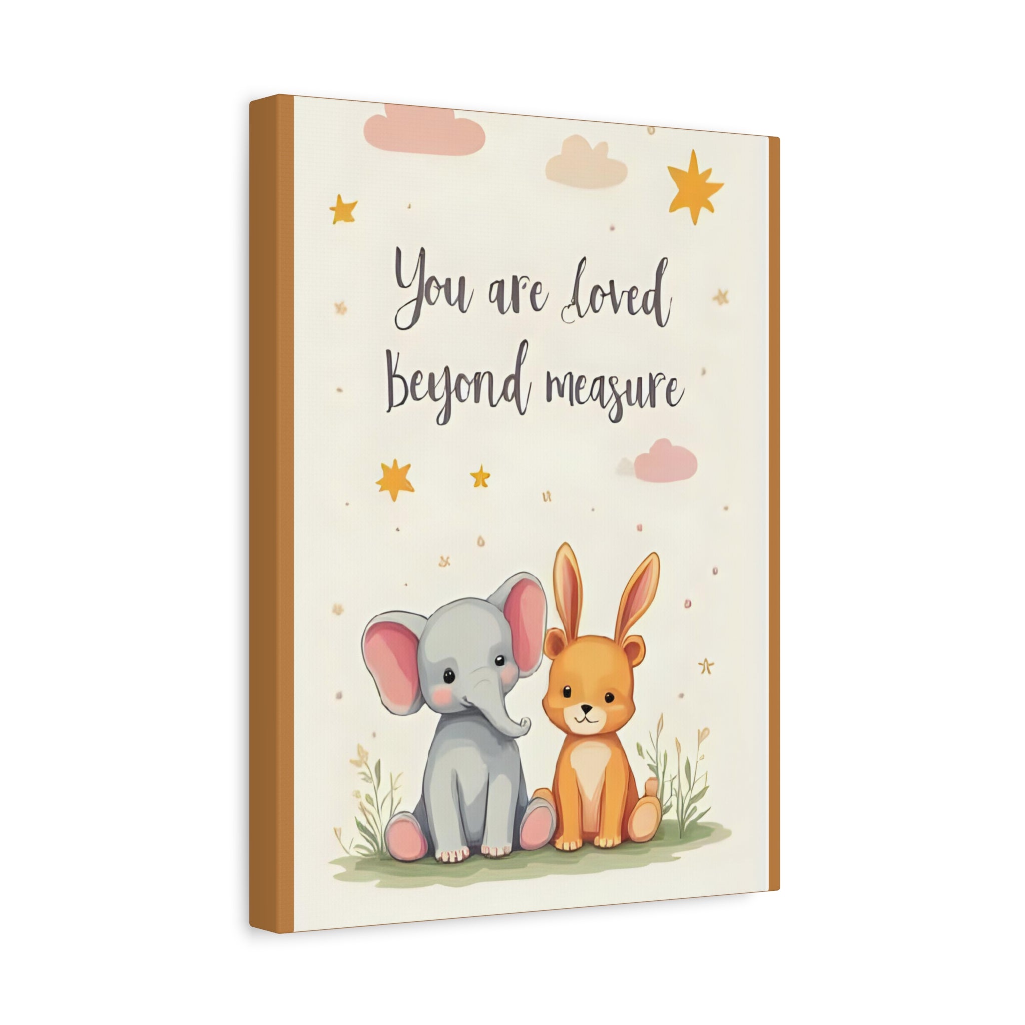 “You’re loved” Whimsical Canvas Artwork, Nursery Decor, Baby Shower Gift, Kids Room Wall Art, Inspirational Childrens Print, Cute Animal Illustration - Katoon kid 