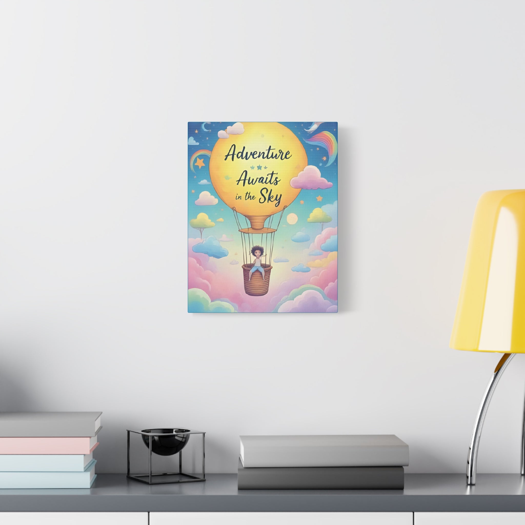 Adventure Awaits Canvas Print, Child's Room Decor, Inspirational Art, Hot Air Balloon Artwork, Playroom Wall Art - Katoon kid 