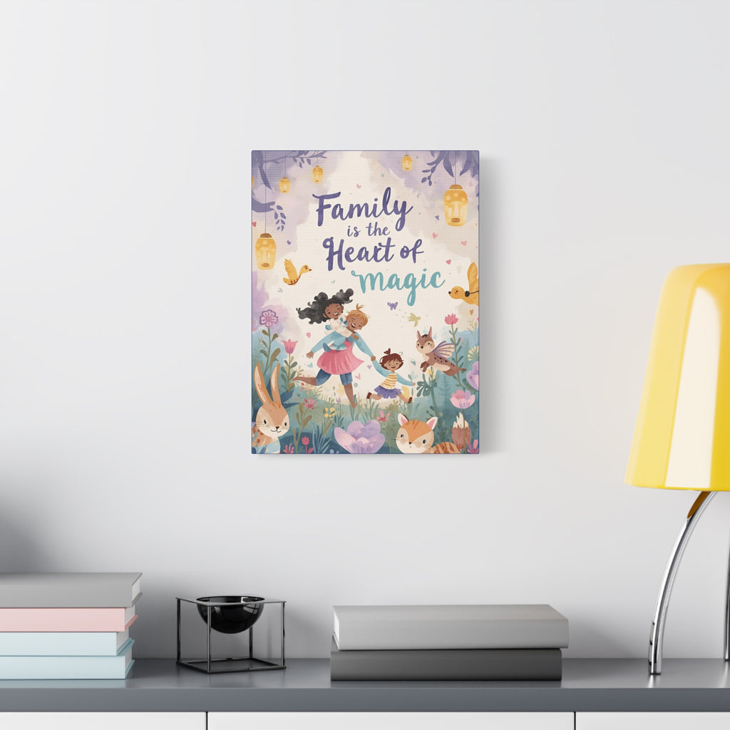 Magical Family Canvas Art, Kids Room Decor, Heart of Magic Wall Hanging, Nursery Wall Art, Gift for Parents - Katoon kid 