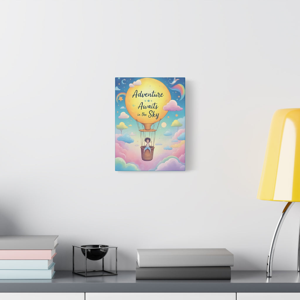 Adventure Awaits Canvas Print, Child's Room Decor, Inspirational Art, Hot Air Balloon Artwork, Playroom Wall Art - Katoon kid 
