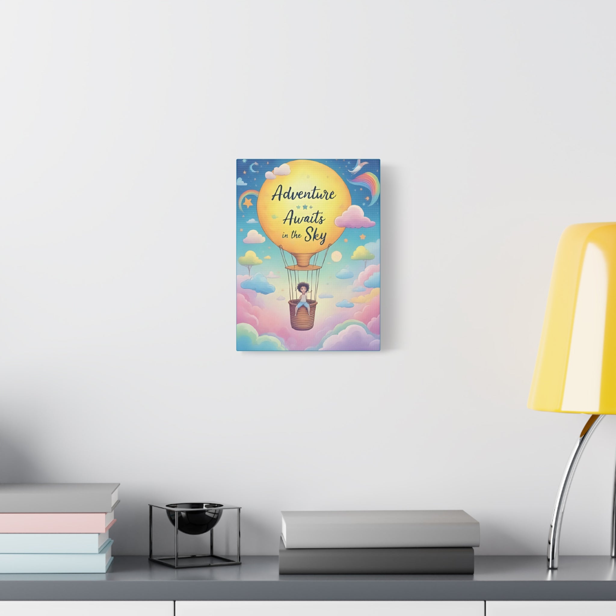 Adventure Awaits Canvas Print, Child's Room Decor, Inspirational Art, Hot Air Balloon Artwork, Playroom Wall Art - Katoon kid 