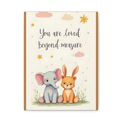 “You’re loved” Whimsical Canvas Artwork, Nursery Decor, Baby Shower Gift, Kids Room Wall Art, Inspirational Childrens Print, Cute Animal Illustration - Katoon kid 