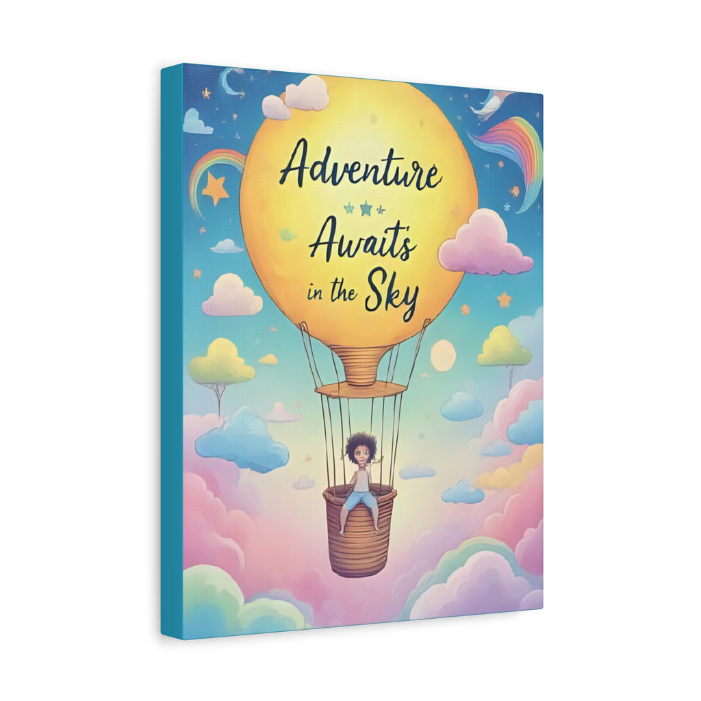 Adventure Awaits Canvas Print, Child's Room Decor, Inspirational Art, Hot Air Balloon Artwork, Playroom Wall Art - Katoon kid 