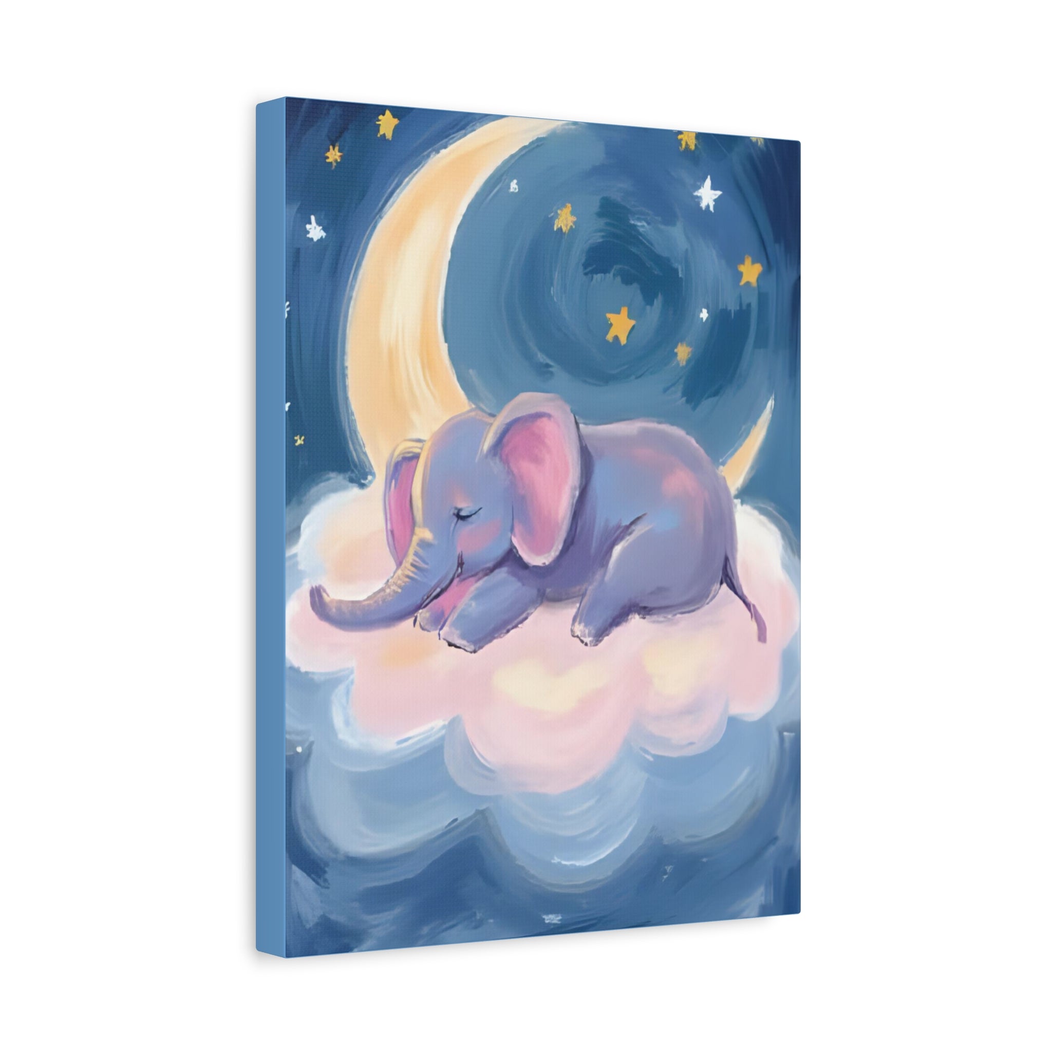 Whimsical Elephant Canvas Wall Art - Dreamy Nursery Decor, Baby Shower Gift, Child's Room - Katoon kid 